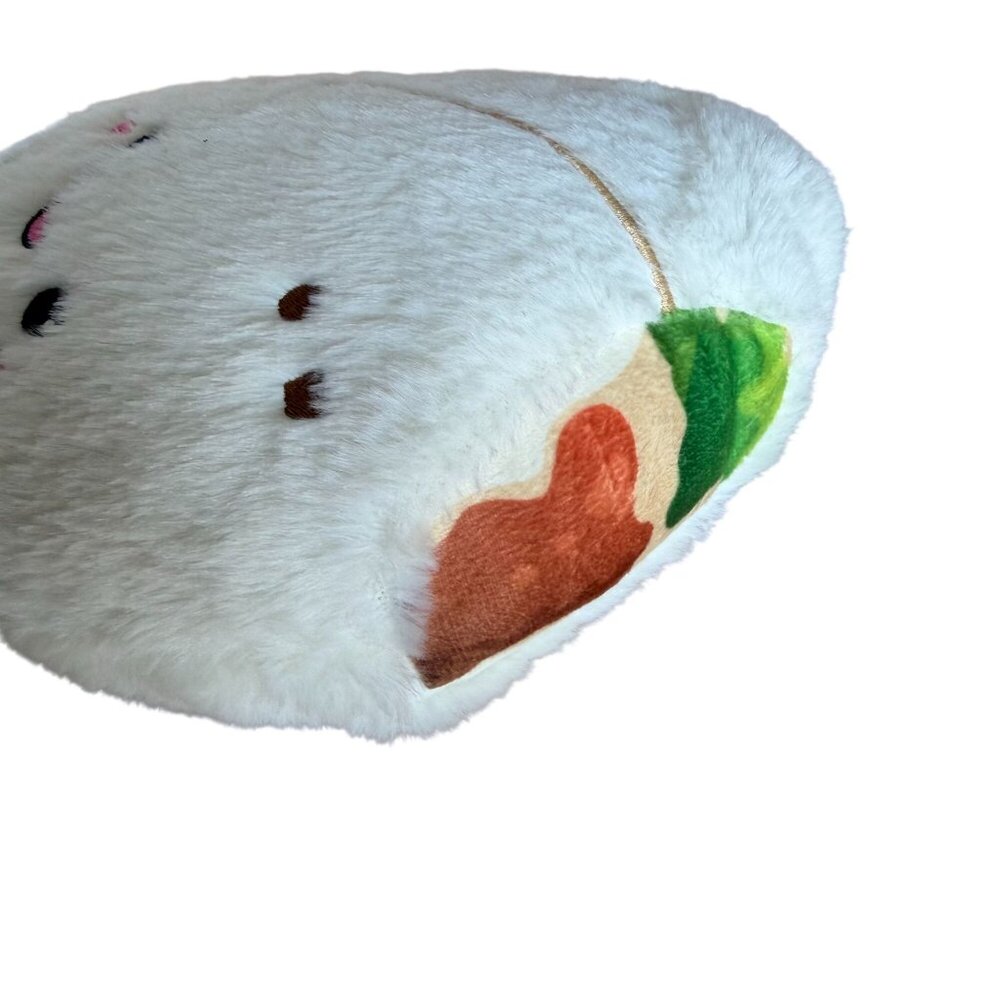 Plush Burrito Toy Smiling Face Metallic Silver Wrapper Toy Factory White Stuffed - Picture 2 of 4